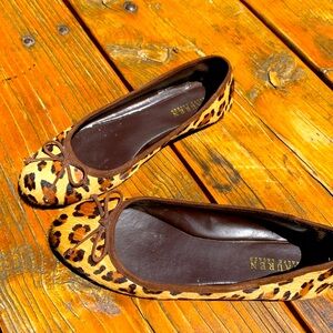 Ralph Lauren Leopard Calf-hair Ballet Flats